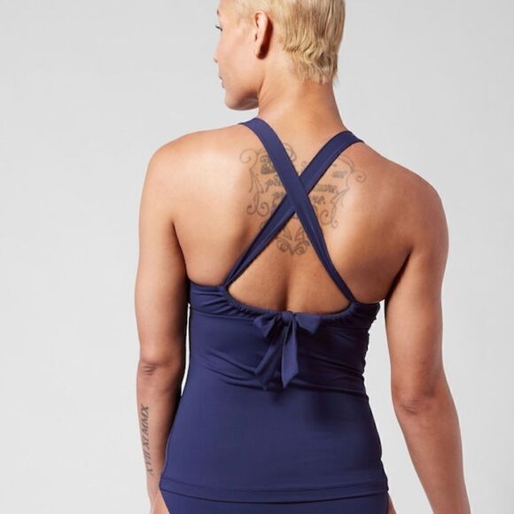 NWT Athleta Plunge Tankini A-C. Medium Dress Blue - Picture 3 of 10